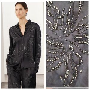 ZARA EMBROIDERED BEADED SHIRT ZW COLLECTION Small